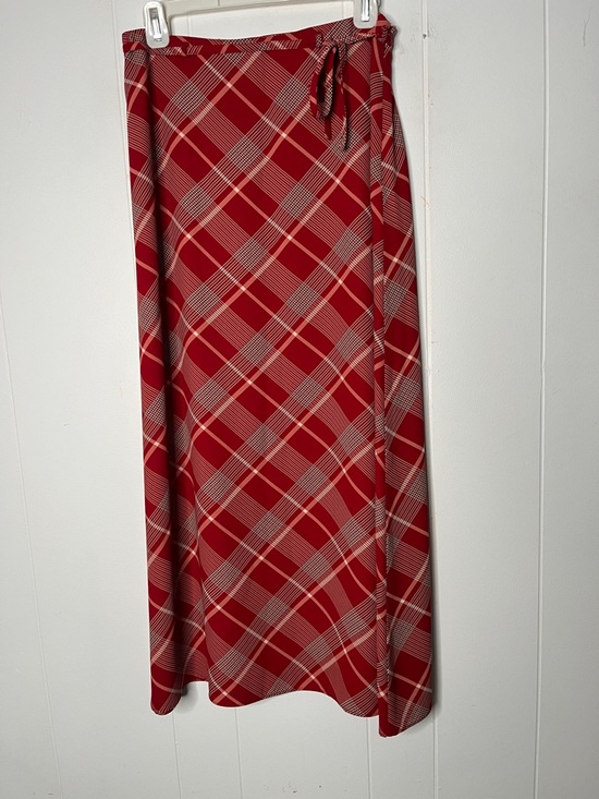 Liz Claiborne Dresses & Skirts - Liz Claiborne Red Plaid Maxi Skirt Waist Tie Size 8 Classic